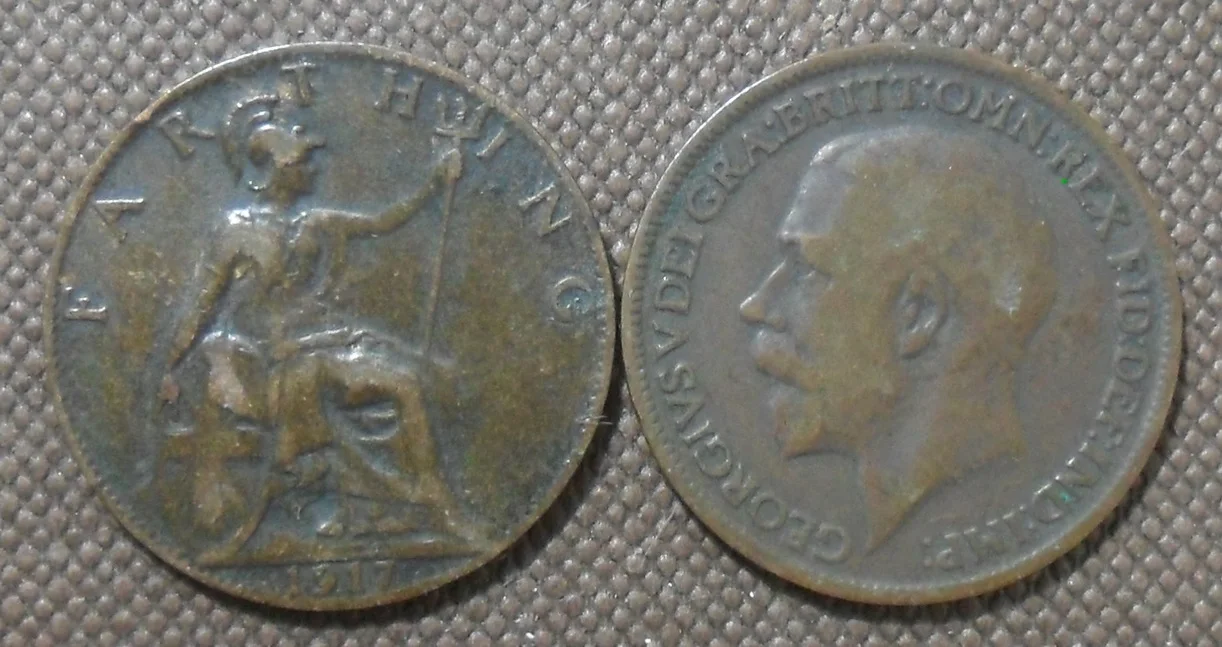 

Europe Britain 1917 George V 1 French New Coin100% Original