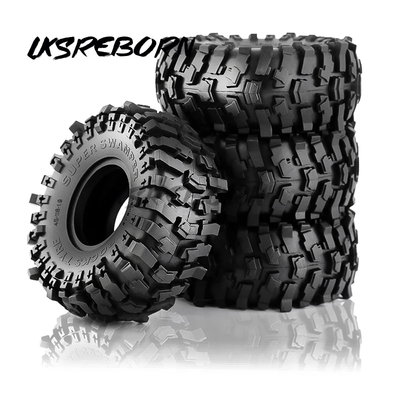 

4PCS 118*45MM 1.9" Rubber Tyre Wheel Tires for 1:10 RC Rock Crawler Axial SCX10 SCX10 II 90046 AXI03007 TRX-4 RBX10