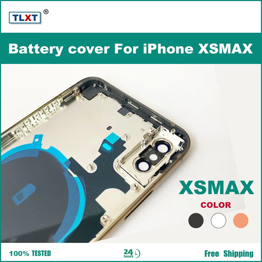 Задняя крышка батарейного отсека для iPhone XsMax средняя рамка Шасси + боковые кнопки