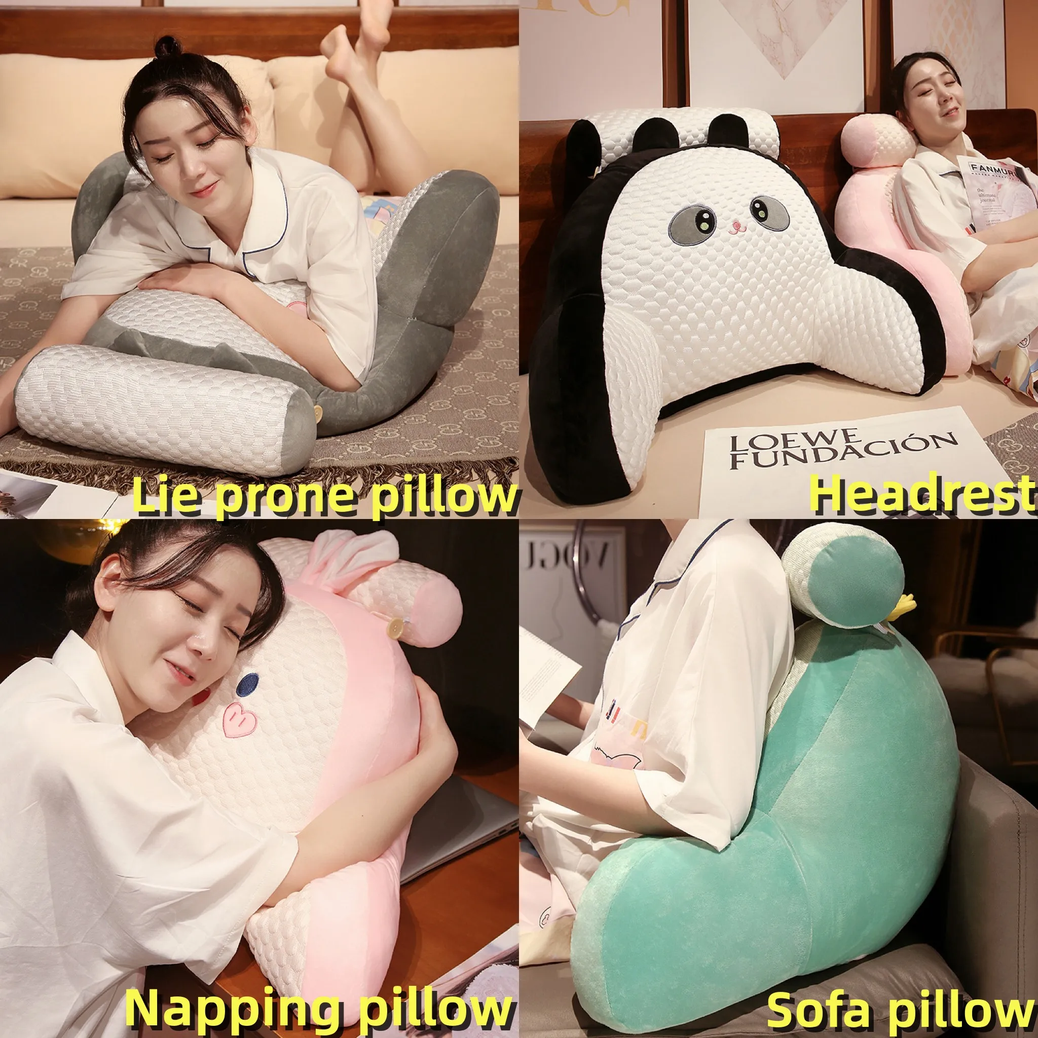 

Cute Bedside Cushion Soft Bag Waist Protection Pillow Large Back Waist Sofa Bed Play Mobile Phone Office Christmas Gift
