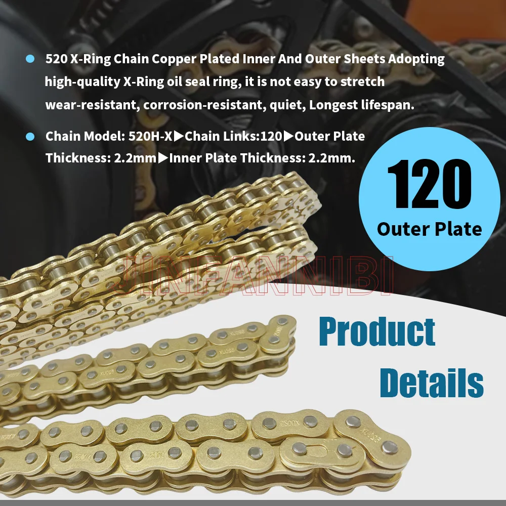 Фото Цепь X-Ring 520, 120 звеньев с Master Link для Honda CB300R CB500F CBR250R CR125R №5