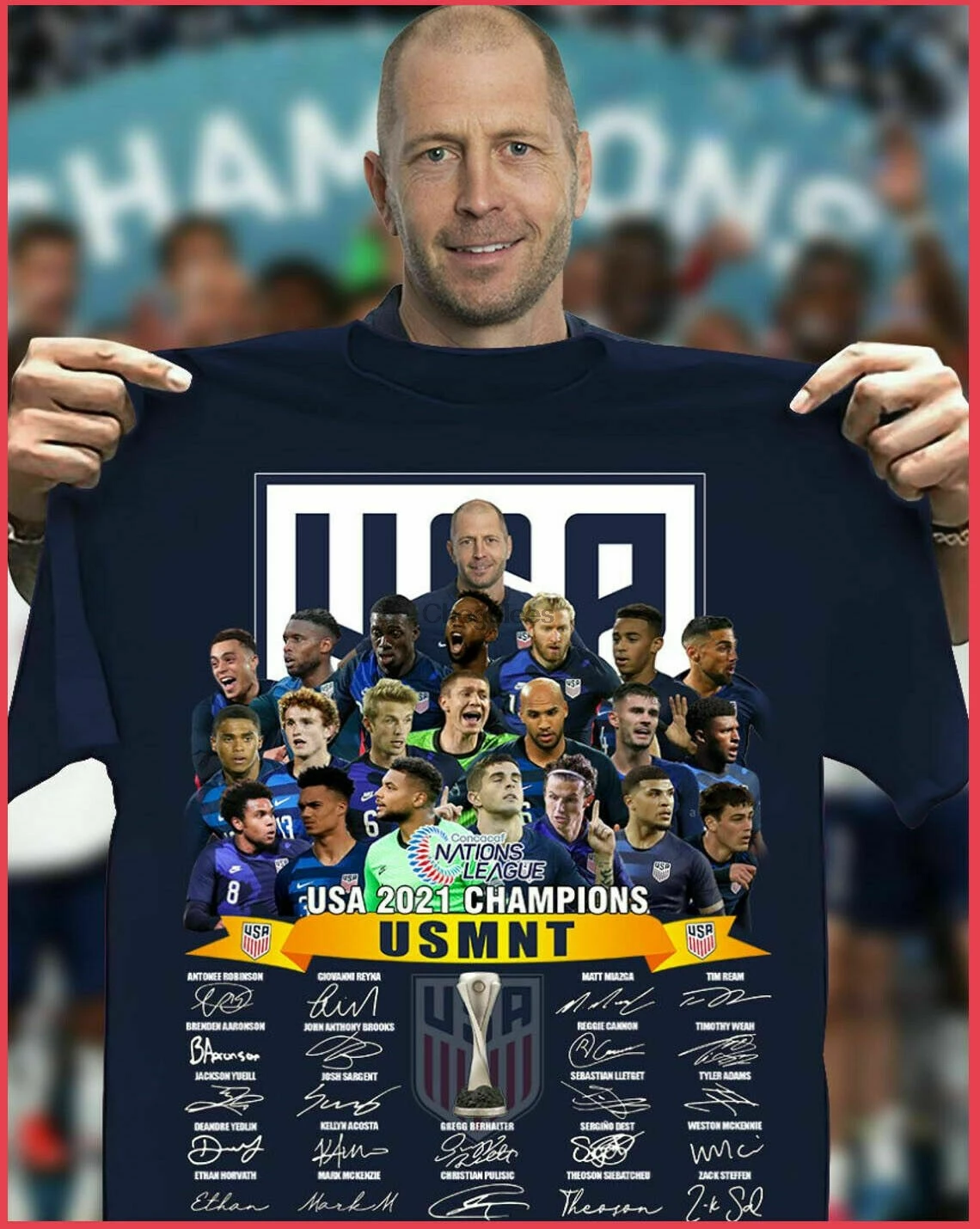 Новинка! Забавная хлопковая футболка для мужчин Лига вокафа США 2021 |