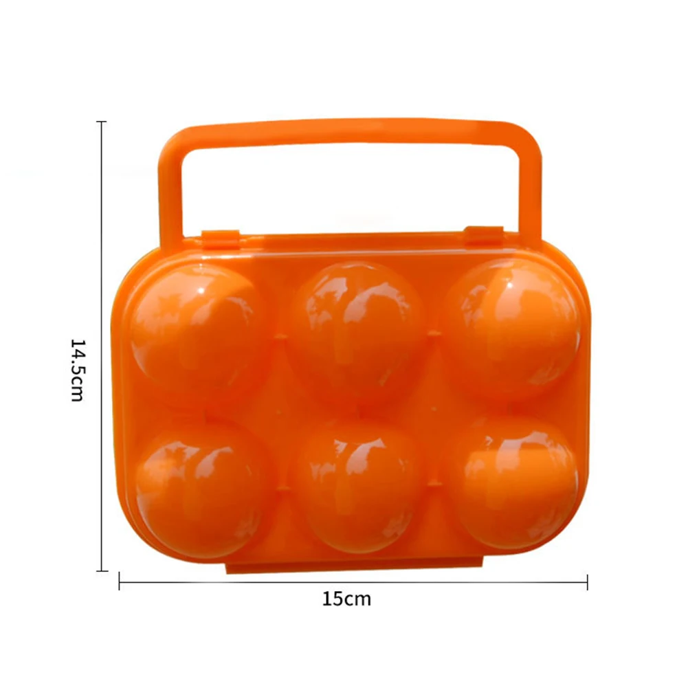 

6 Grid Egg Storage Box Portable Egg Holder Container Outdoor Hiking Camping Picnic Equipment 15x15x7.5 Cm Random Color