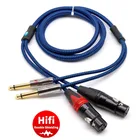 Двойной 14 ''TS моно-штекер от 6,35 мм до 2 XLR аудиокабель мама папа для усилителя микшерной консоли XLR до 6,35 экранированные шнуры 1 м 2 м 3 м 5 м