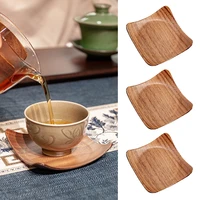 tea coffee cup pad placemats decor walnut wood coasters durable heat resistant square round drink mat