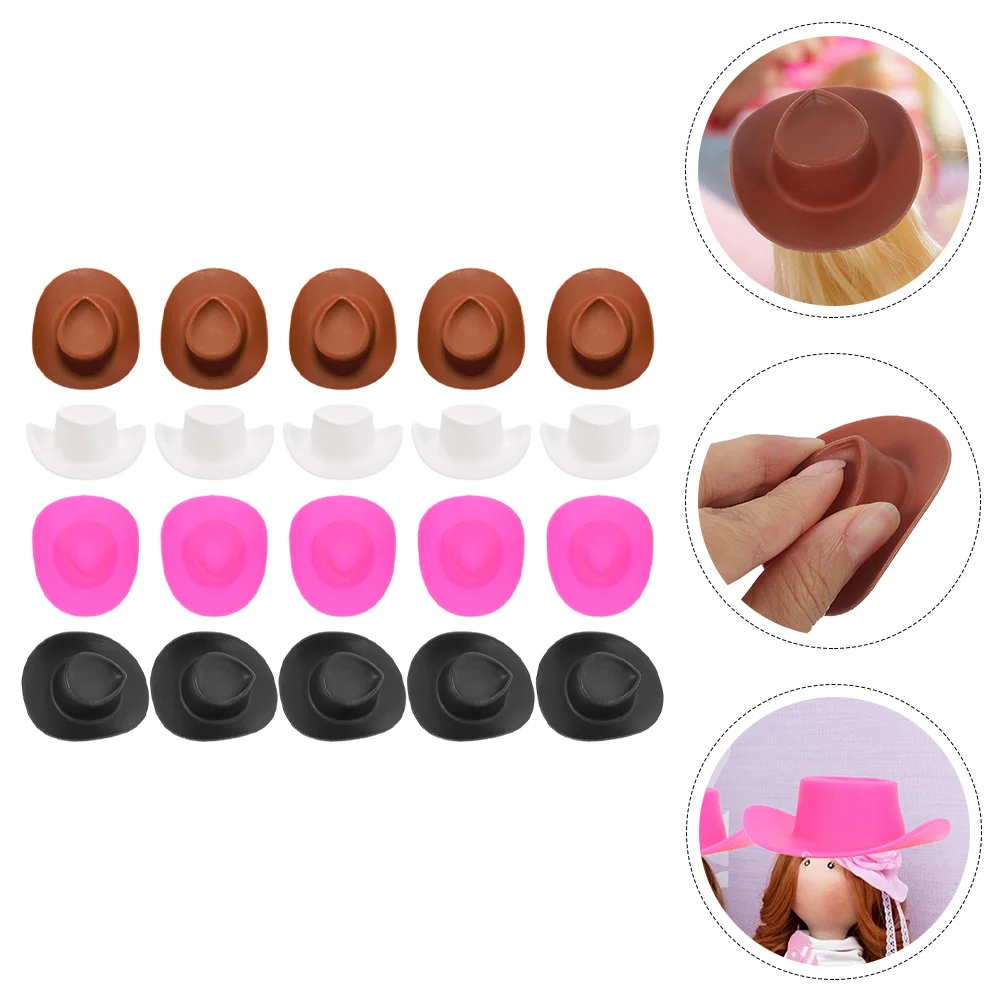 

40 Pcs Cupcake Decorating DIY Hat Crafts Hat Tiny Decors Pretend Hat Plastic Mini Cowboy Hats Crafts Hat DIY Decor Mini Hat