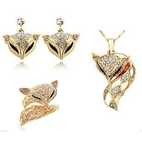 fashion accessories set mohini fox set women necklaceearringsringsbracelet mohini beauty crystal jewelry set