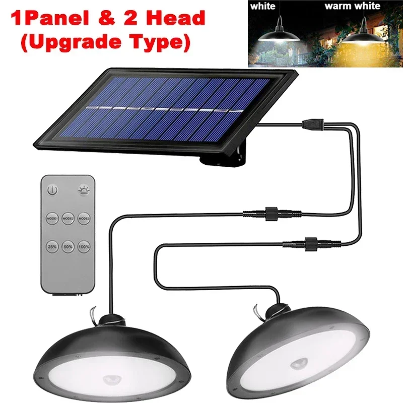 

Солнечная люстра, 2 головки, белая/теплый белый