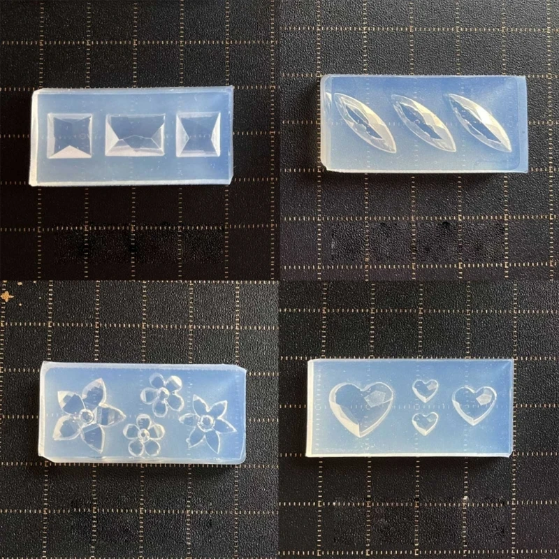 

15Pcs 3D Mini Faceted Gem Molds Nail Art Mold Silicone Combination Decor Mold