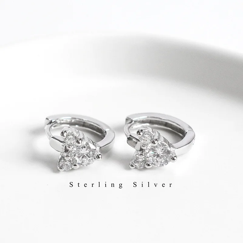 Женские серьги-гвоздики из серебра 925 пробы в Корейском стиле