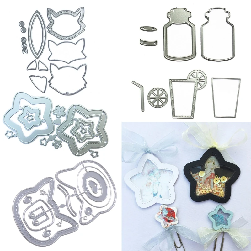 

DIY Pendant Keychain Stencils Templates Metal Star Pattern Embossing Cutting Dies Leather Jewelry Making Supplies
