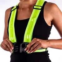 reflective led running vest usb rechargeable with 3 light modes high visibility light up vest with reflective elastic bands