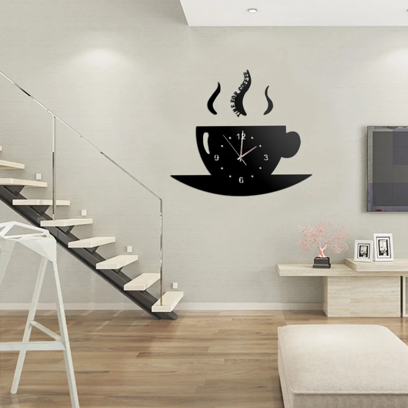 

Simple and creative mute wall clock DIY personality clock table mirror wall stickers living room acrylic quartz wall clock