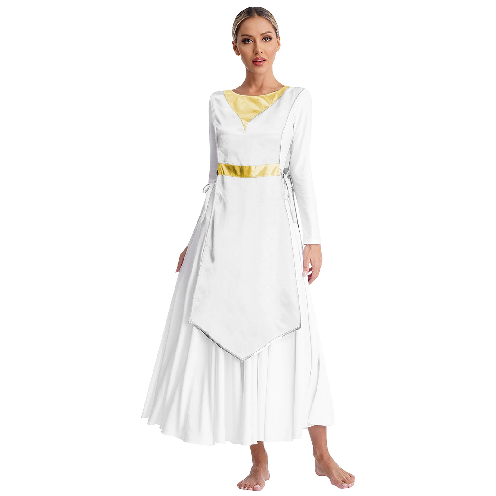 Женский халат для поклонения литургического платье-туника с разрезом по бокам