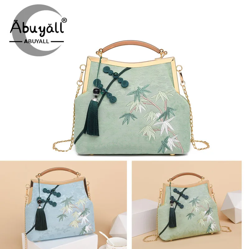 Женский винтажный кошелек с бамбуковой вышивкой