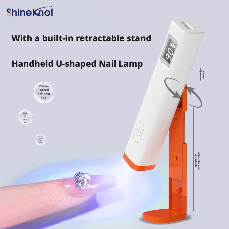 Фото Портативная LED-лампа для ногтей SHINEKNOT, складная мини-УФ-лампа для сушки гель-лака, перезаряжаемая, с цифровым дисплеем, 400 нм №1
