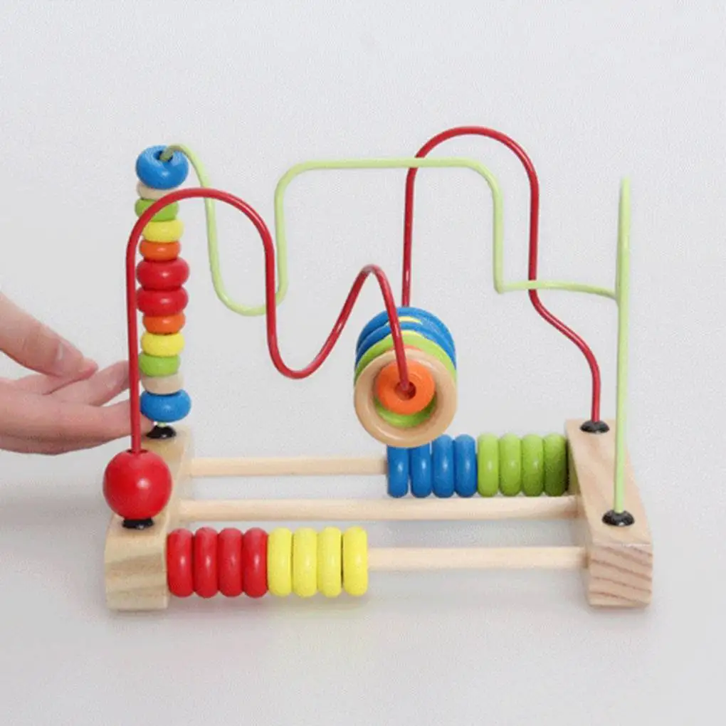 

Baby Child Colorful 2 Cord Mathematic Calculation Educational Bead Abacus Wooden Skill Learning Toy