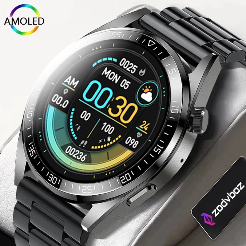 

2022 New AMOLED Smart Watch Men HD Display Wireless Charging Dial Answer Call Blood Pressure Monitor Women Waterproof Smartwatch