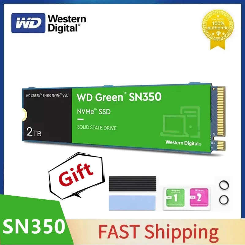 

WD Green SN350 NVMe M2 SSD PCIe 3.0 240GB 480GB 1T 2T M.2 2280 Western Digital Internal Solid State Drive For Desktop Laptop