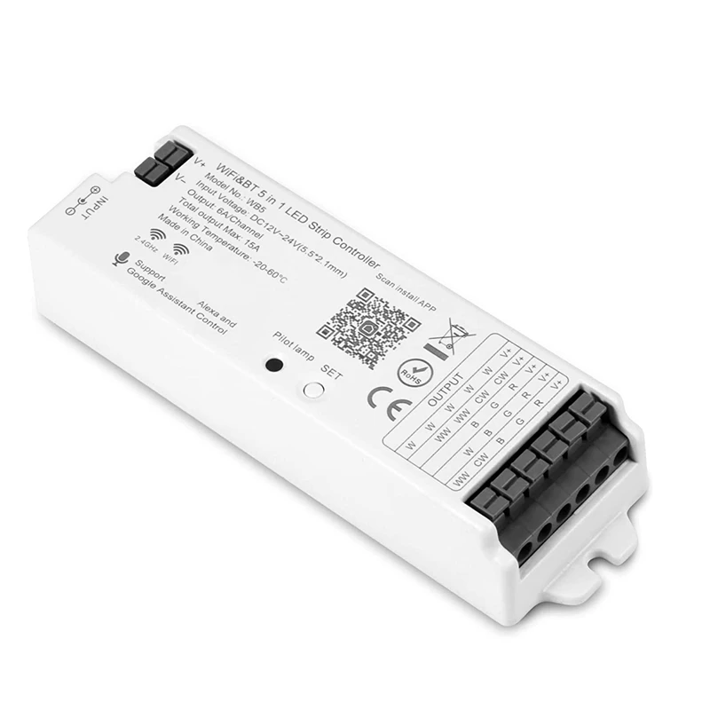 

Регулируемый контроллер для светодиодной ленты RGB CCT RGBW 5 в 1