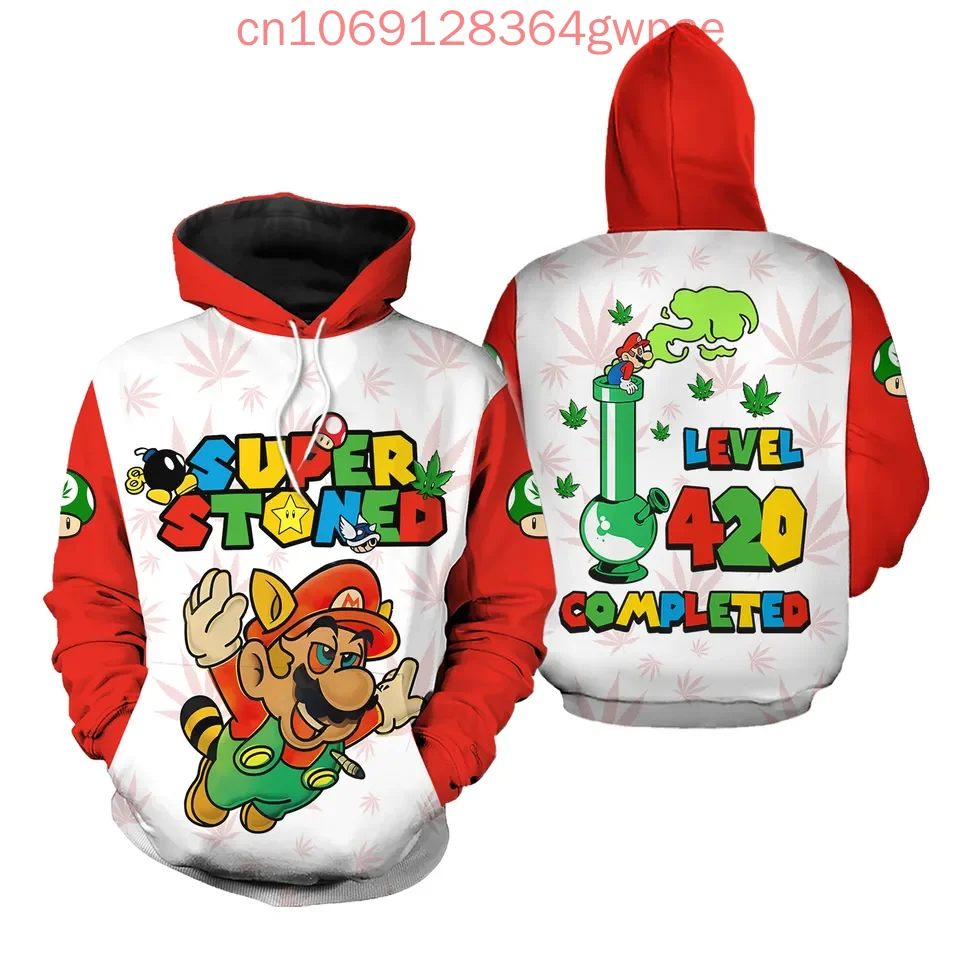 Толстовка с 3D принтом Супер Марио мужская и женская повседневная толстовка