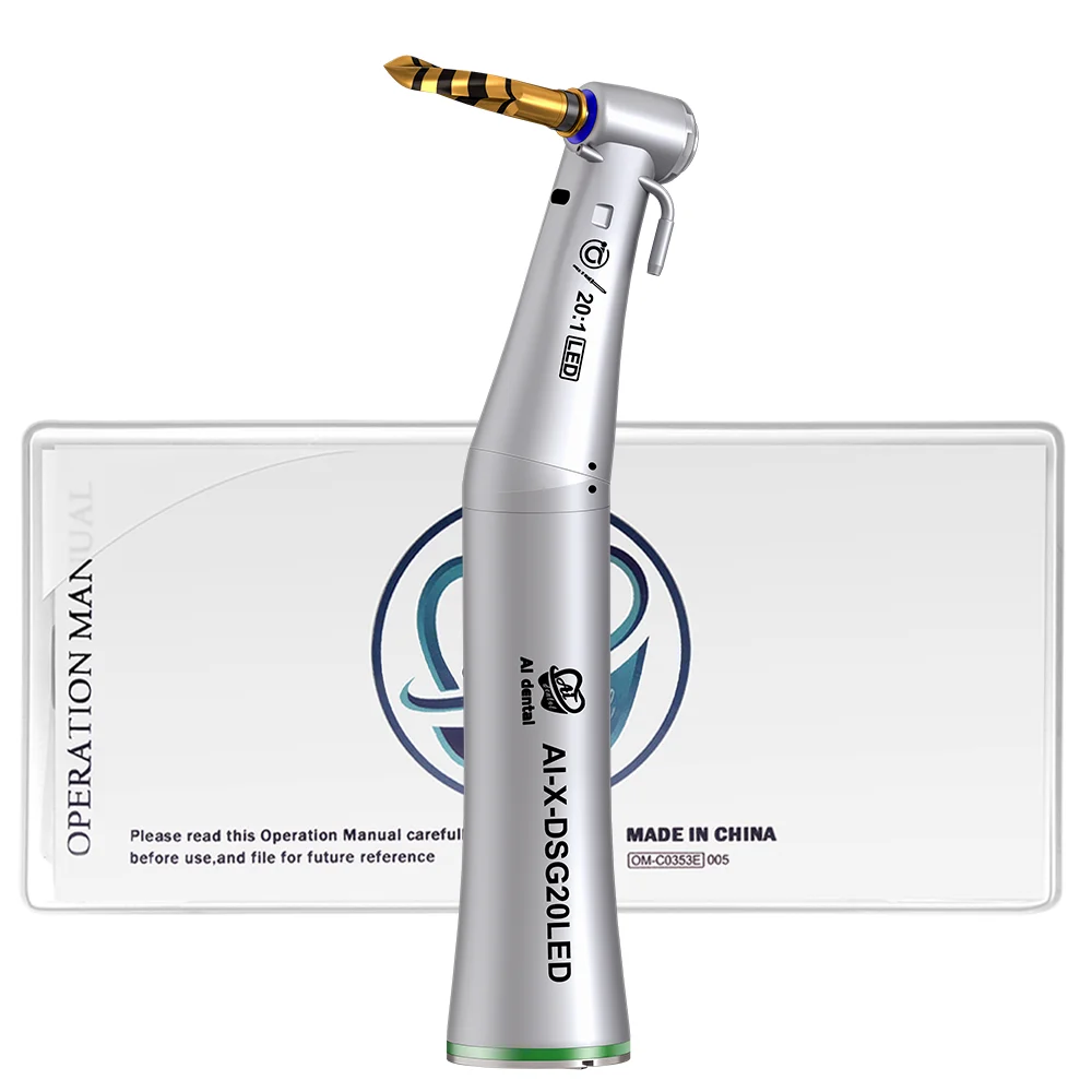 

AI-X-DSG20LED 20:1 Reduction Self-Generator LED Hand Piece 80 Ncm Dental Implant Contra Angle Handpiece Easy To Disassemble