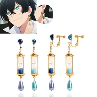 popular anime earring fashion personality hourglass earrings vanitass notes same paragraph cos ear clip jewelry accessory gift