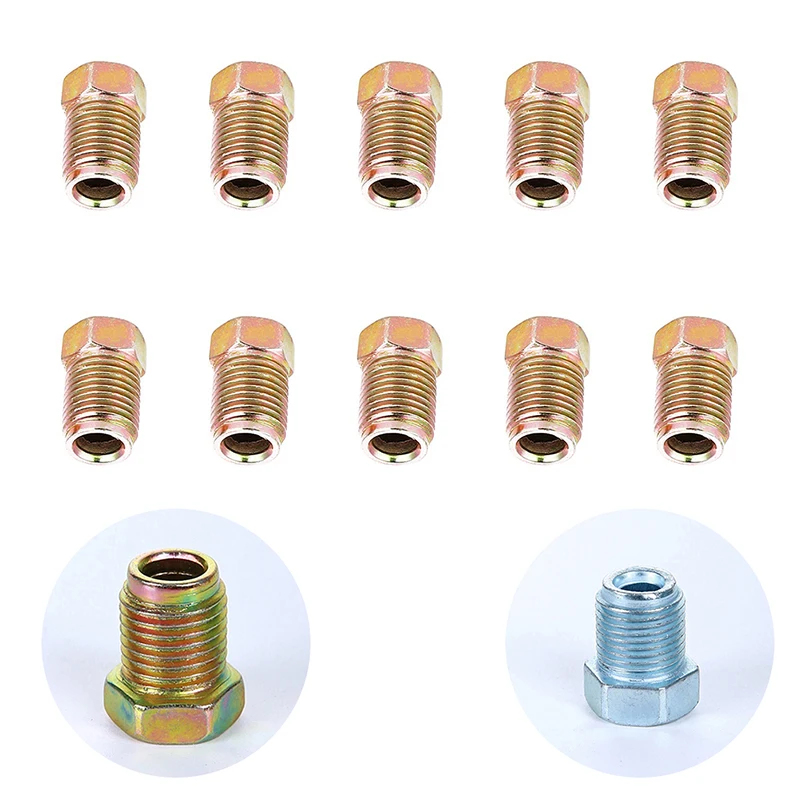 

10pcs Brake Line Fittings 10 X 1 Mm Metric Brake Line Invert Flare Fittings For 3/16 Inch Brake Line Tube