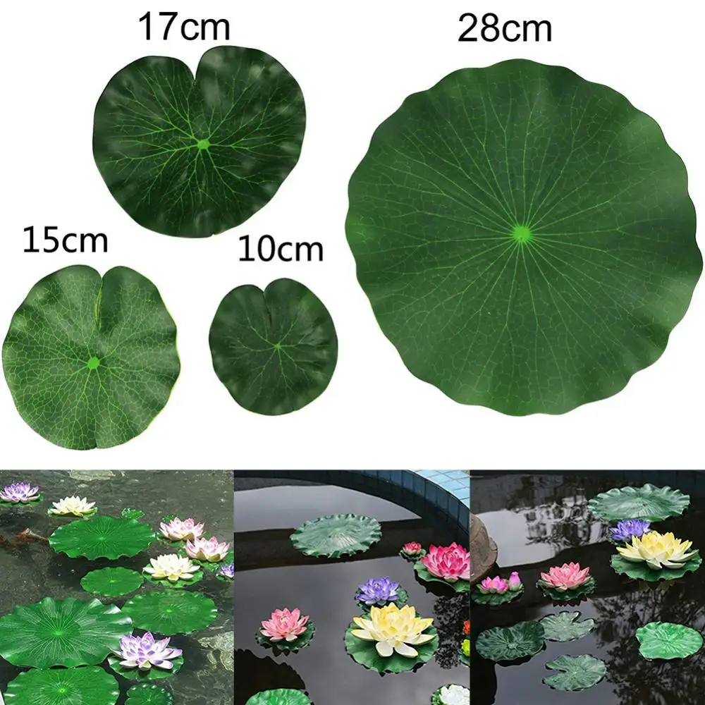 

2Pcs Artificial Floating Lotus Leaves Fake Foliage Plant Garden Pond Pool Decor