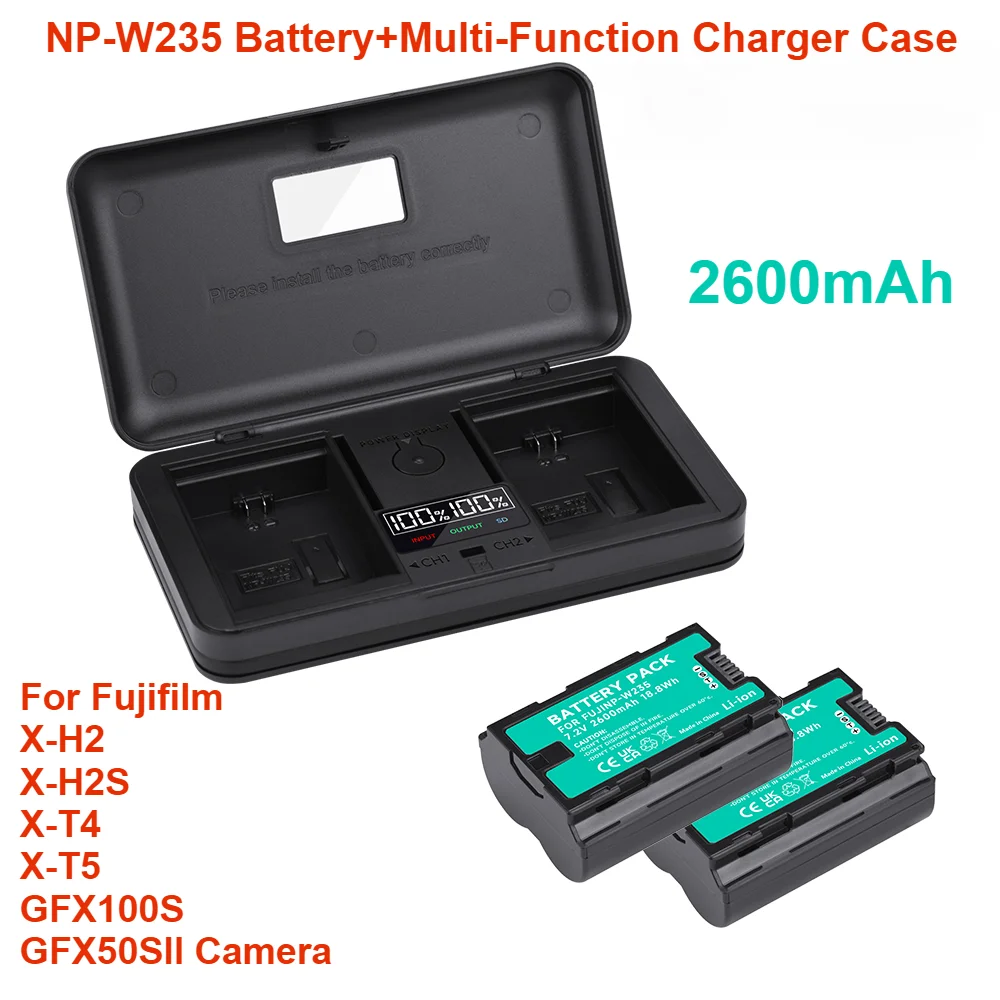 Цифровая камера 2600 мАч NP-W235 NP W235 аккумулятор + двойное зарядное устройство для