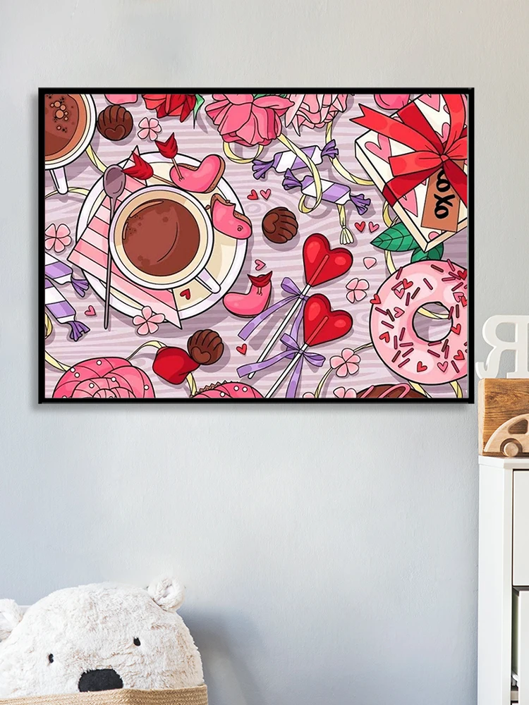 

DIY Diamond Painting Coffee Mug Drill Back Embroidery Round Landscape Canvas Painting Floral Wall Art 5 Home Decor Gifts