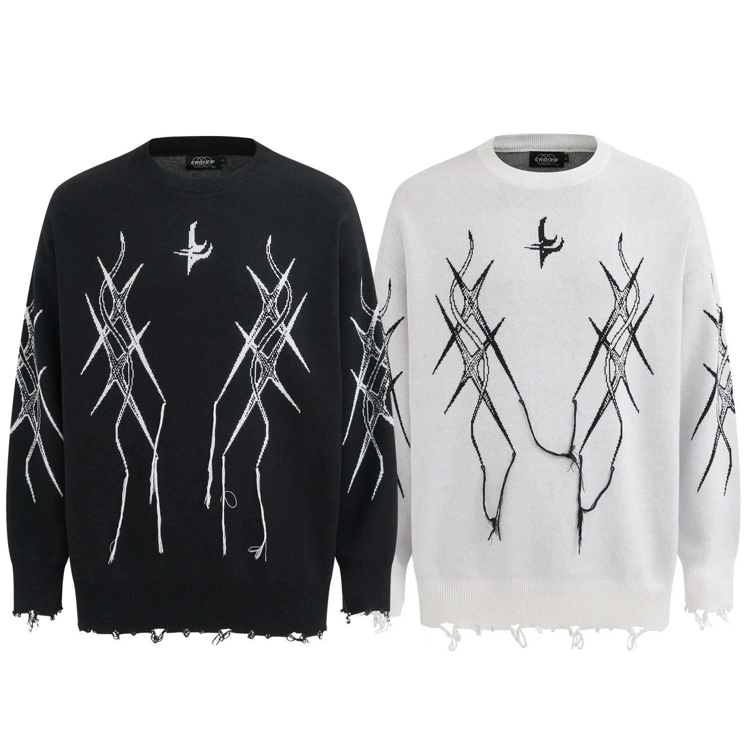 Модель 2024 года свитеры в стиле панк с рисунком граффити пуловер Харадзюку