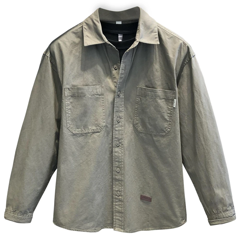 

High-density cotton wash heavy weight tooling shirt coat men's new spring day shirt