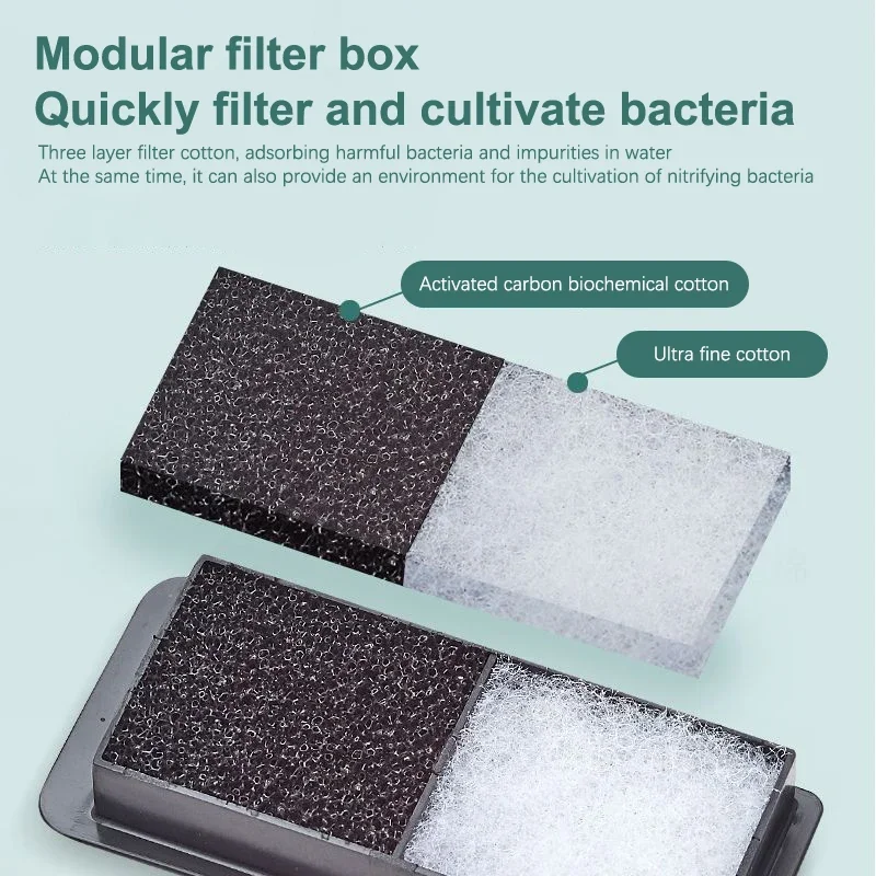 Фильтр для аквариума погружной 3-в-1 небольшое фильтрационное оборудование