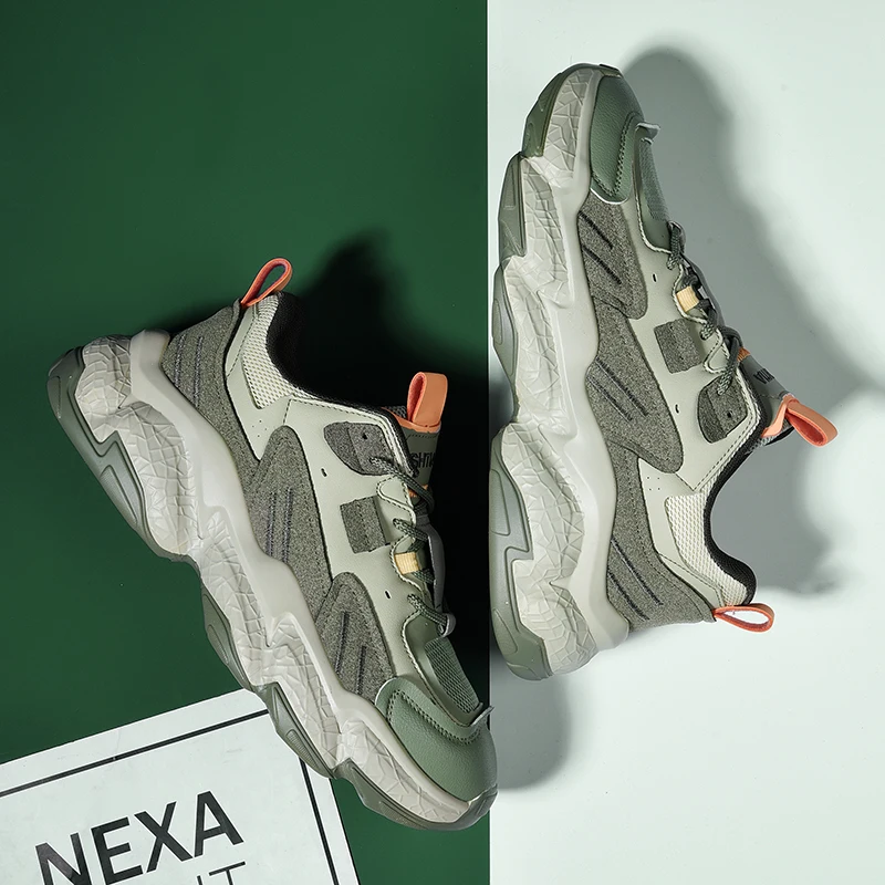 

Trendy Chunky Sneakers 2021 Height Increasing Casual Men Shoes Fashion Street Style Breathable High Elasticity Man Sneakers