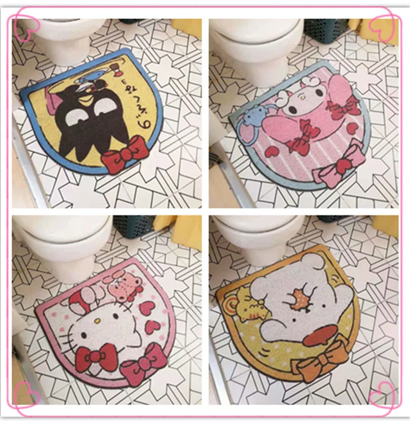 

Kawaii Kuromi My Melody Cinnamoroll Cartoon Entrance Door Foot Mat Toilet Bathroom Kitchen Toilet Floor Mat Girly Heart Gift