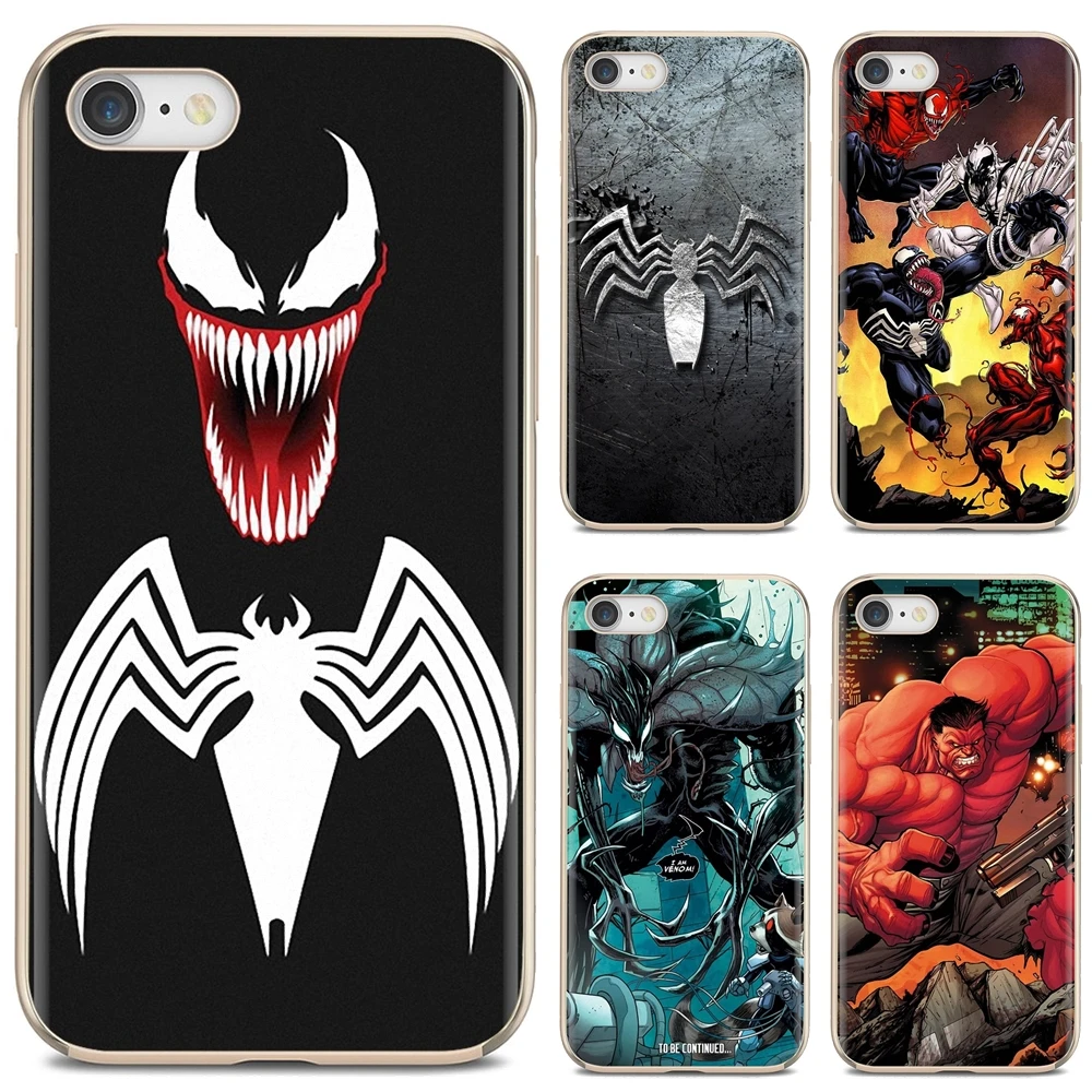 

For iPhone 10 11 12 13 Mini Pro 4S 5S SE 5C 6 6S 7 8 X XR XS Plus Max 2020 Venom Marvel Villain Hulk Soft Transparent Shell Case