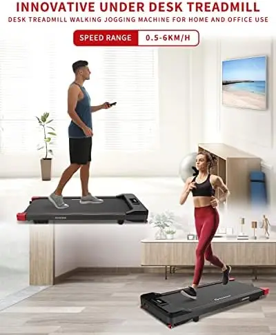 

Under Desk Treadmill, Walking Pad Treadmill 300 lb Capacity, Desk Treadmill Exercise Machine with Remote Control and LED Display