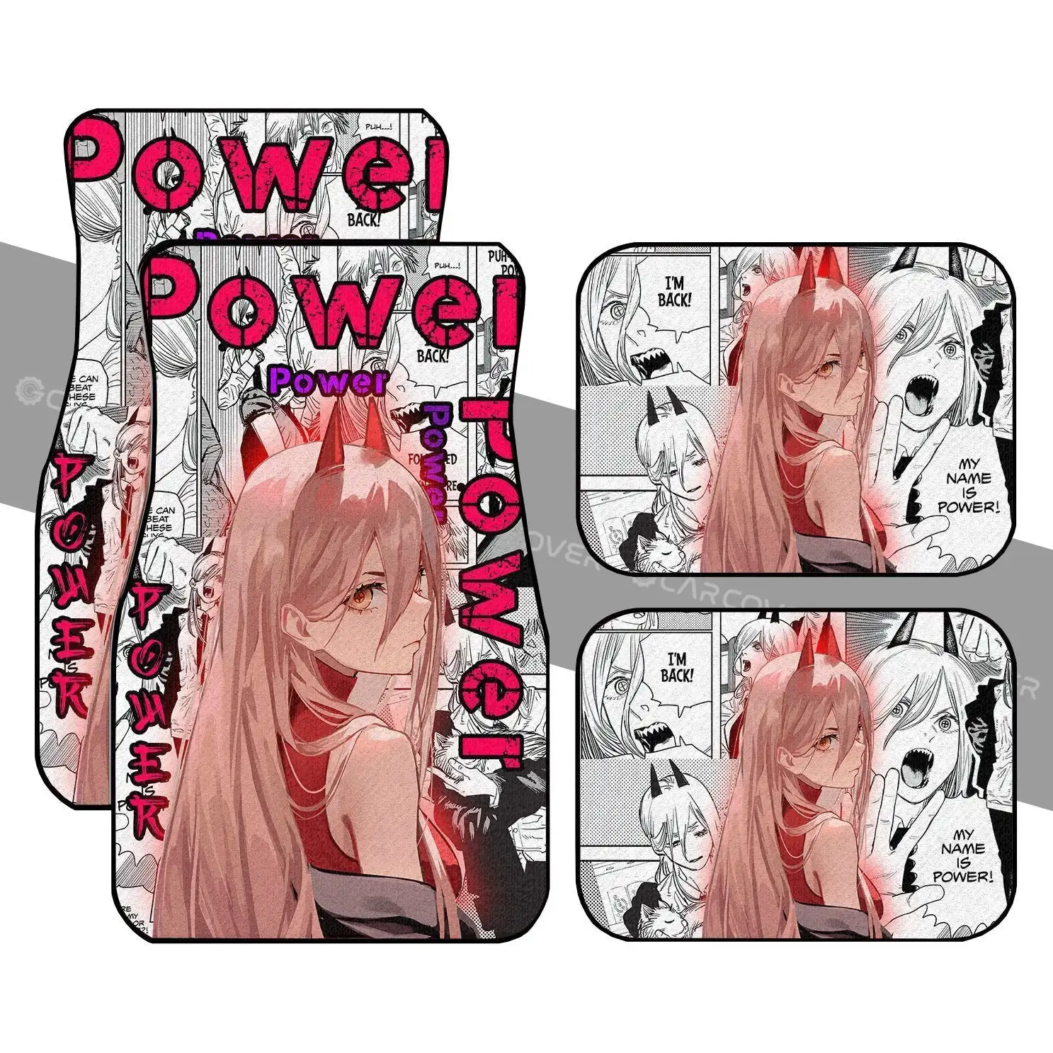 

Chainsaw Man Power Car Floor Mats Custom Anime Car Interior Accessories Printing Car Floor Mat Universal Fit for Cars SUV Van
