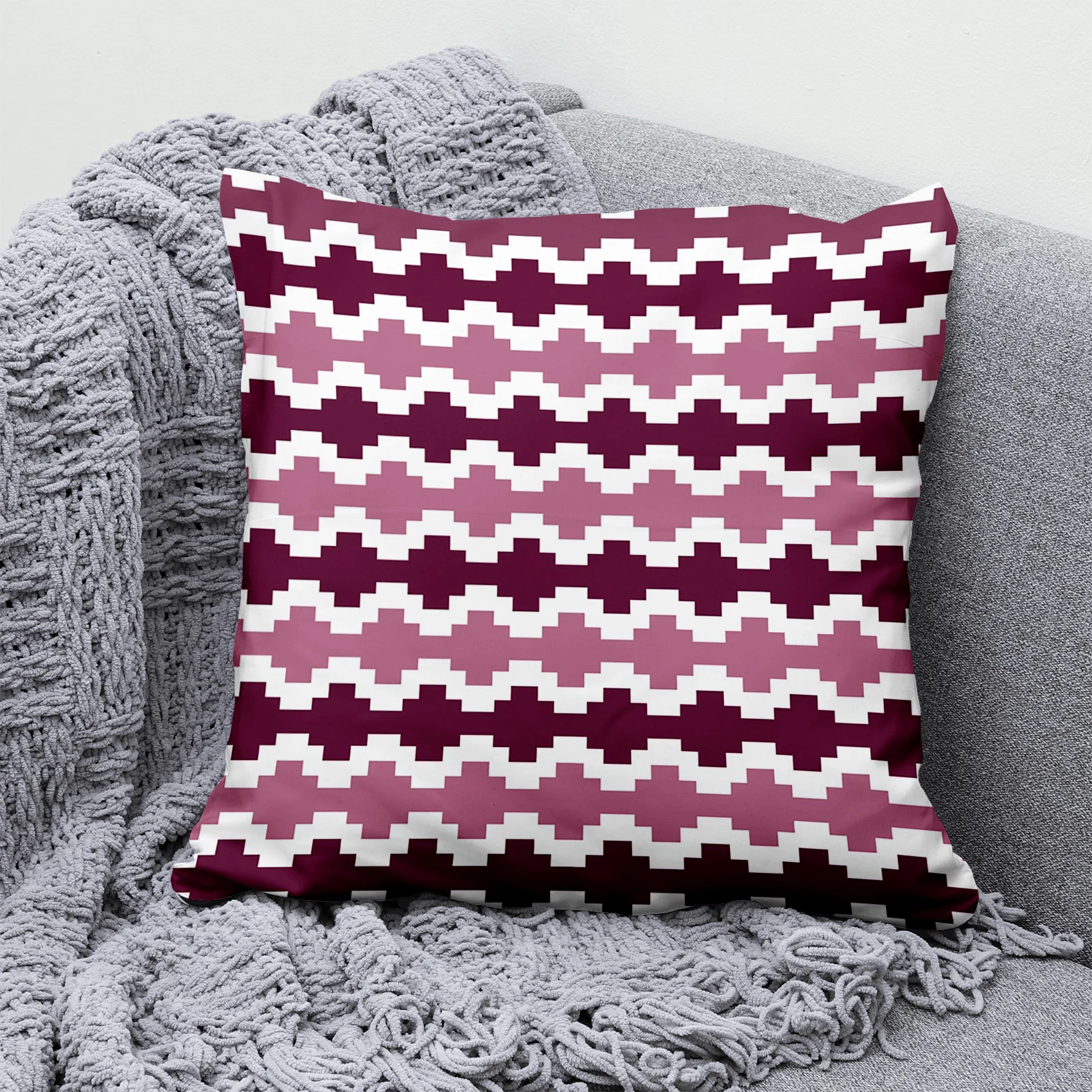 

Geometric Red Lattice Pillowcase Sofa Cushion Cover Nordic Decoration For Livingroom Home Bedroom Dormitory Print Pillow Covers