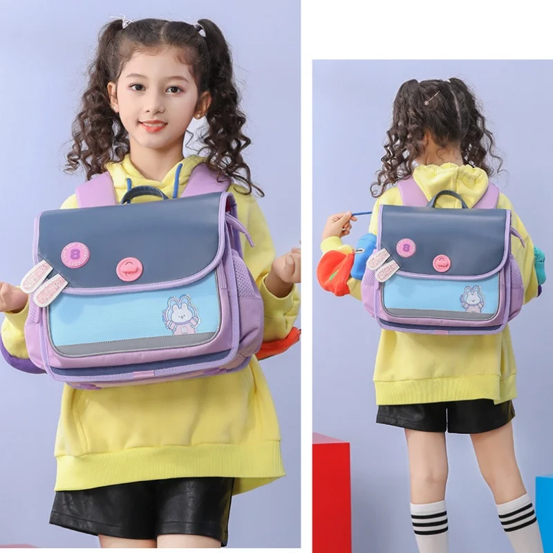 British Style Children Cartoon Horizontal Dinosaur Rabbit Backpacks New Girls Boys Cute Waterproof High-capacity School Bags Hot