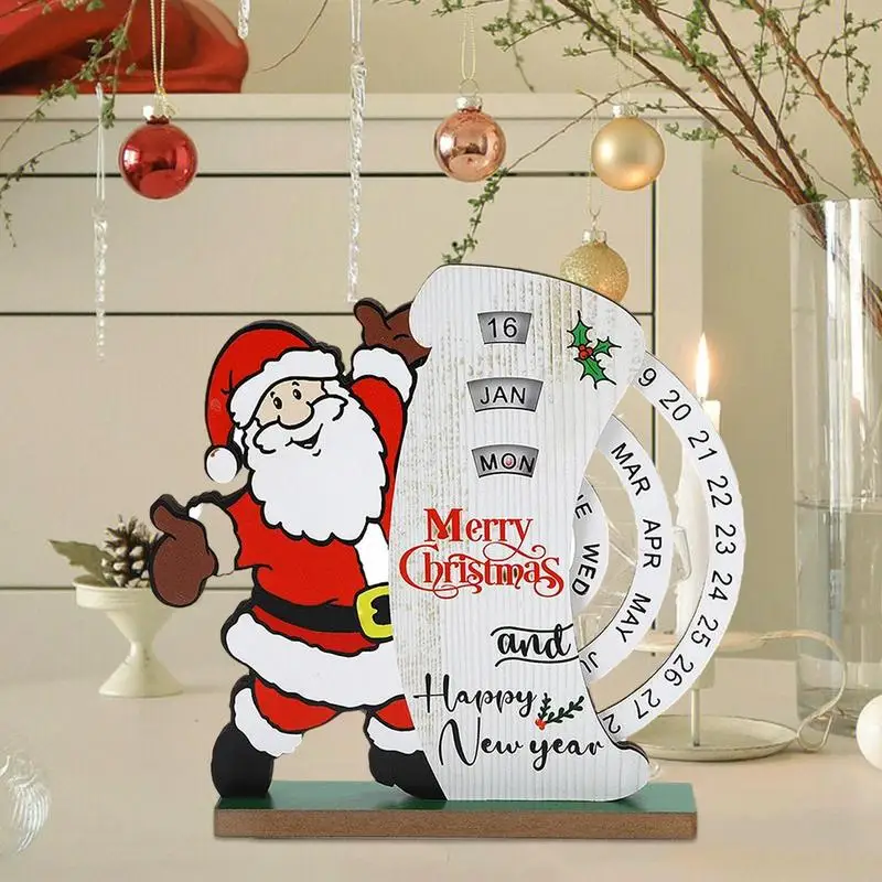 Вечный рождественский календарь обратного отсчета ручной вращающийся