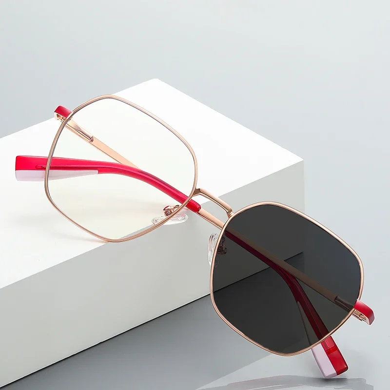 Женские большие оправы фотохромные с защитой от синего света очки для чтения