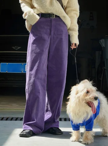 Женские осенние брюки из вельвета с высокой талией и широкими штанинами, 97% хлопок, модная одежда, длинные брюки для женщин