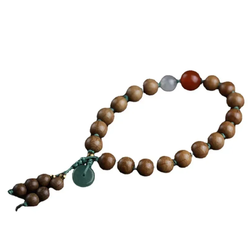 Старые материалы Шесть деревянных самодельных денег на анкган ручная цепочка 0 8