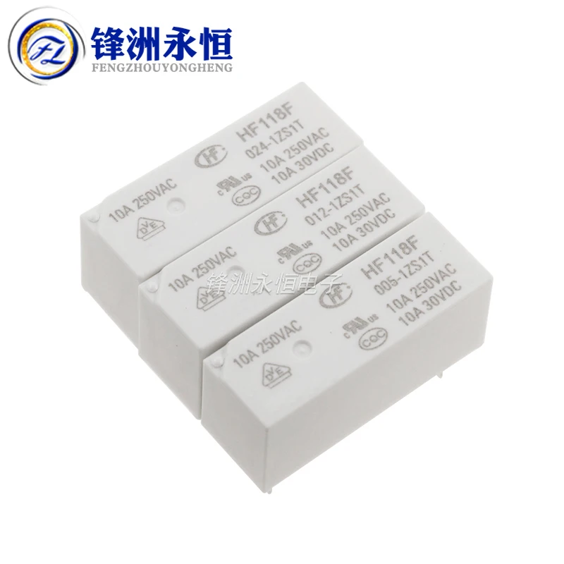 Фото 5 шт./лот, новое JQX-118F HF118F-005-1ZS1T HF118F-012-1ZS1T HF118F-024-1ZS1T HF118F-005 012 024 048-1ZS1T 10A 5 В 12 В 24 В Реле мощности №1