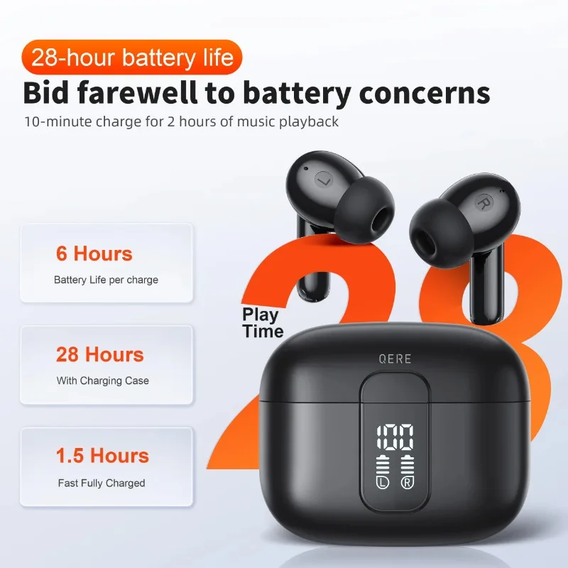 Беспроводная Bluetooth-гарнитура QERE E50 наушники-вкладыши с шумоподавлением HD