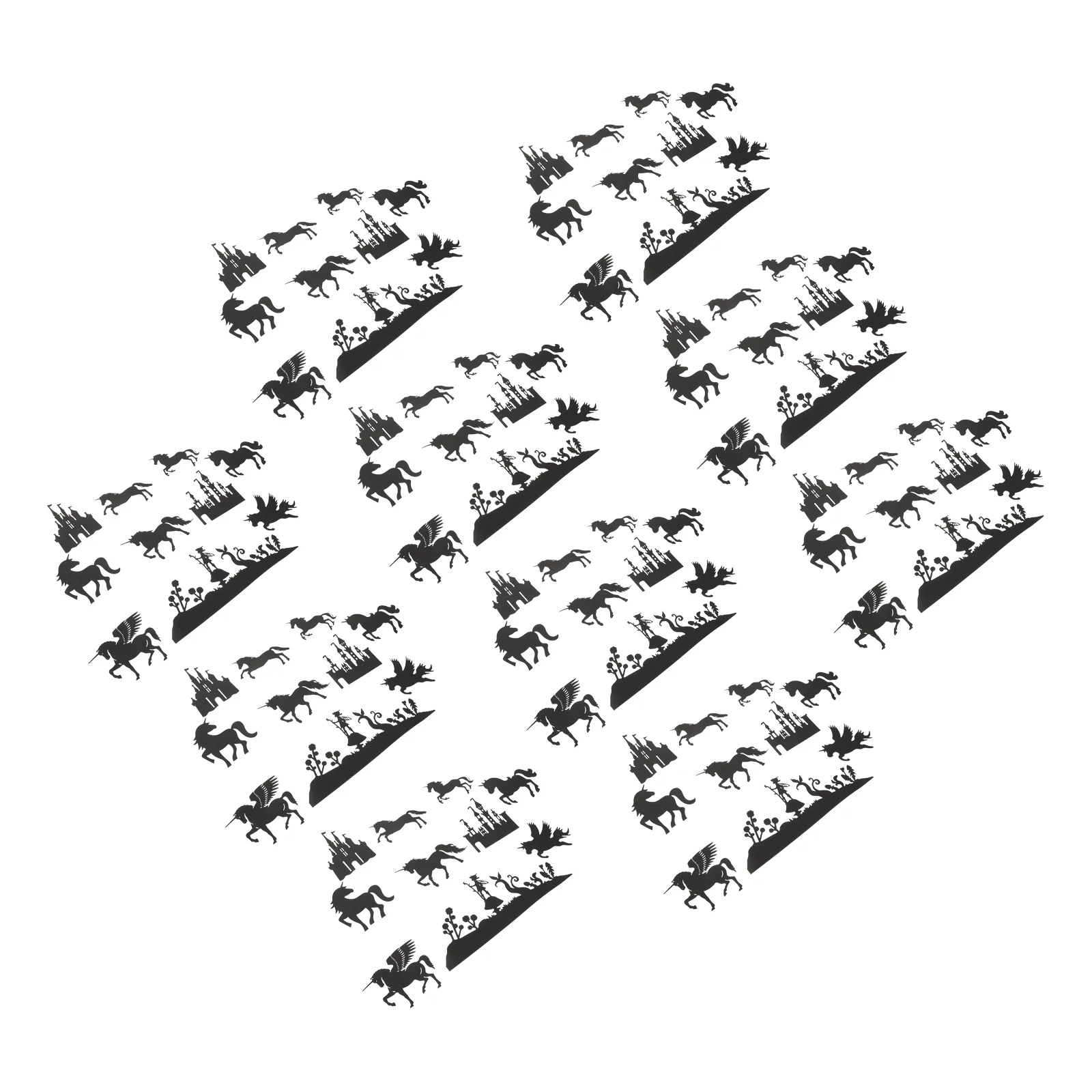 

60 шт. мейсон банка силуэт сказочные вырезы скрапбукинг силуэты черный декор животные на открытом воздухе наклейки фонарик крафт набор бумага