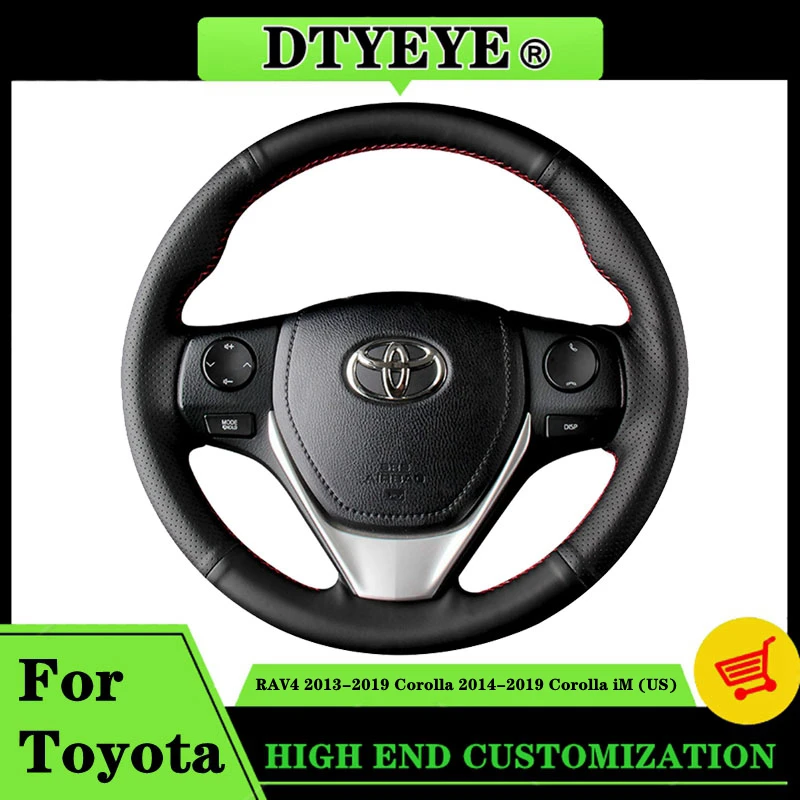 

Крышка рулевого колеса автомобиля для Toyota RAV4 Corolla 2013-2019 Corolla iM (США) Автомобиль Интерьер Индивидуальная оригинальная оплетка рулевого колеса