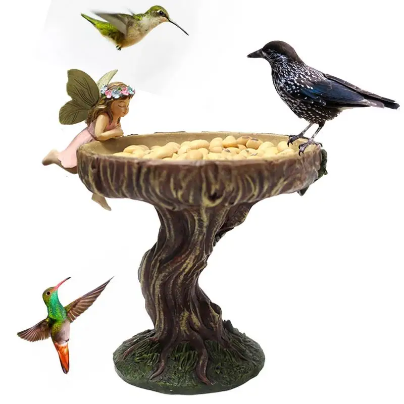 

Angel Girl Fairy Statue Bird Feeder Bath Outdoor Bird Feeder Stake Standing Bird Feeder Bowl Bird Bath for Garden Decoration #WO